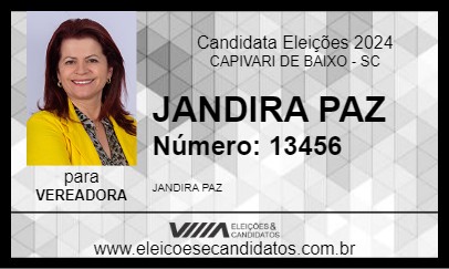 Candidato JANDIRA PAZ 2024 - CAPIVARI DE BAIXO - Eleições