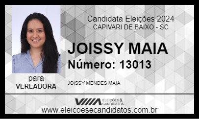 Candidato JOISSY MAIA 2024 - CAPIVARI DE BAIXO - Eleições