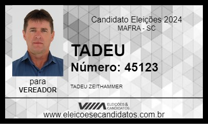 Candidato TADEU 2024 - MAFRA - Eleições