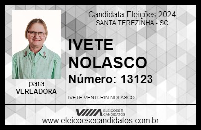 Candidato IVETE NOLASCO 2024 - SANTA TEREZINHA - Eleições