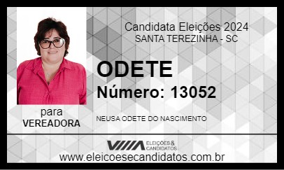 Candidato ODETE 2024 - SANTA TEREZINHA - Eleições