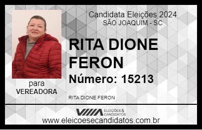 Candidato RITA DIONE FERON 2024 - SÃO JOAQUIM - Eleições