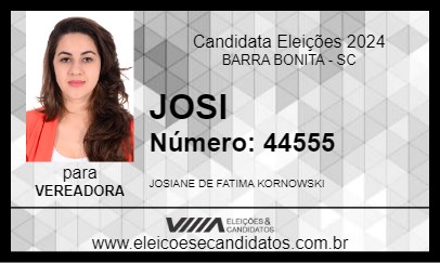 Candidato JOSI 2024 - BARRA BONITA - Eleições