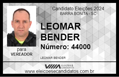 Candidato LEOMAR BENDER 2024 - BARRA BONITA - Eleições