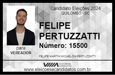 Candidato FELIPE PERTUZZATTI 2024 - QUILOMBO - Eleições