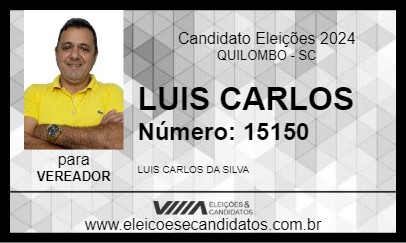 Candidato LUIS CARLOS 2024 - QUILOMBO - Eleições