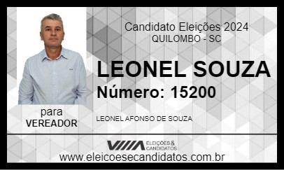 Candidato LEONEL SOUZA 2024 - QUILOMBO - Eleições