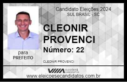 Candidato CLEONIR PROVENCI 2024 - SUL BRASIL - Eleições