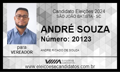 Candidato ANDRÉ SOUZA 2024 - SÃO JOÃO BATISTA - Eleições