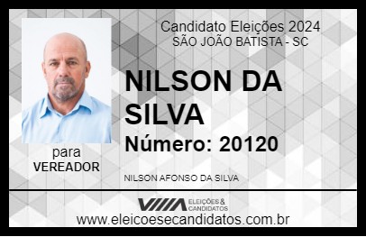 Candidato NILSON DA SILVA 2024 - SÃO JOÃO BATISTA - Eleições