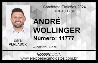 Candidato ANDRÉ WOLLINGER 2024 - BIGUAÇU - Eleições