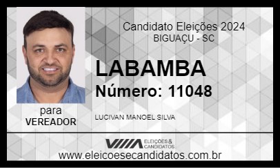 Candidato LABAMBA 2024 - BIGUAÇU - Eleições