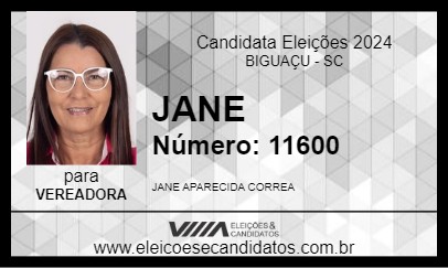 Candidato JANE 2024 - BIGUAÇU - Eleições