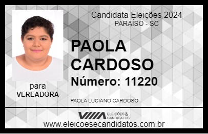 Candidato PAOLA CARDOSO 2024 - PARAÍSO - Eleições