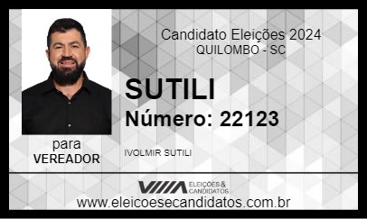 Candidato SUTILI 2024 - QUILOMBO - Eleições