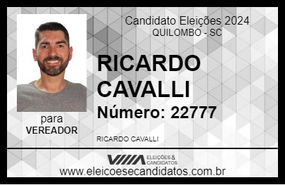 Candidato RICARDO CAVALLI 2024 - QUILOMBO - Eleições