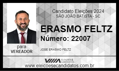 Candidato ERALDO FELTZ 2024 - SÃO JOÃO BATISTA - Eleições