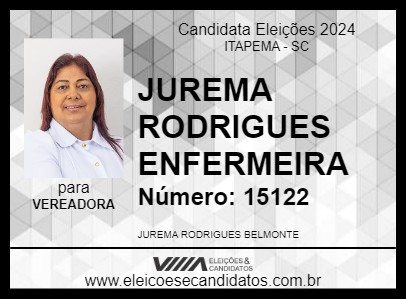 Candidato JUREMA RODRIGUES ENFERMEIRA 2024 - ITAPEMA - Eleições