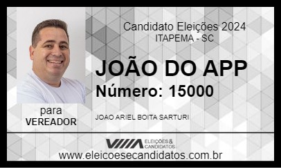 Candidato JOÃO DO APP 2024 - ITAPEMA - Eleições