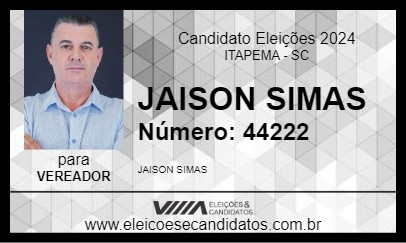 Candidato JAISON SIMAS 2024 - ITAPEMA - Eleições