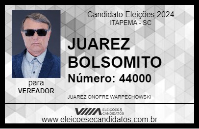 Candidato JUAREZ BOLSOMITO 2024 - ITAPEMA - Eleições