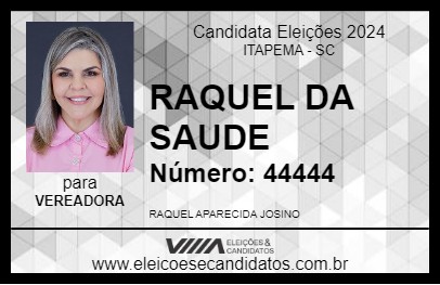 Candidato RAQUEL DA SAUDE 2024 - ITAPEMA - Eleições