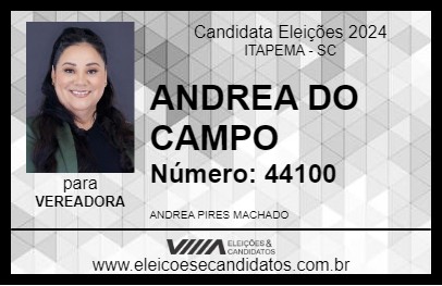 Candidato ANDREA DO CAMPO 2024 - ITAPEMA - Eleições