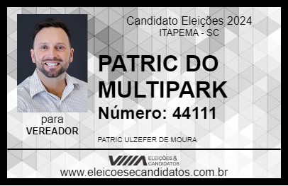 Candidato PATRIC DO MULTIPARK 2024 - ITAPEMA - Eleições