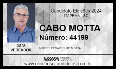 Candidato CABO MOTTA 2024 - ITAPEMA - Eleições