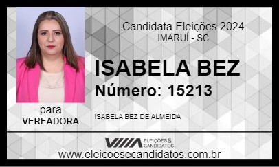 Candidato ISABELA BEZ 2024 - IMARUÍ - Eleições