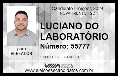 Candidato LUCIANO DO LABORATÓRIO 2024 - NOVA TRENTO - Eleições