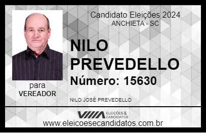 Candidato NILO PREVEDELLO 2024 - ANCHIETA - Eleições