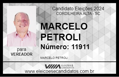 Candidato MARCELO PETROLI 2024 - CORDILHEIRA ALTA - Eleições