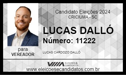 Candidato LUCAS DALLÓ 2024 - CRICIÚMA - Eleições