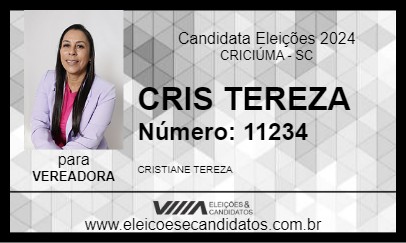 Candidato CRIS TEREZA 2024 - CRICIÚMA - Eleições