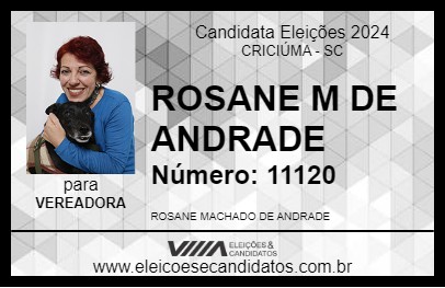 Candidato ROSANE M DE ANDRADE 2024 - CRICIÚMA - Eleições