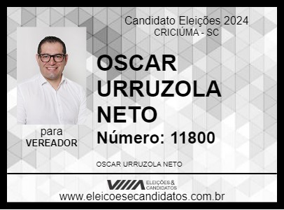 Candidato OSCAR URRUZOLA NETO 2024 - CRICIÚMA - Eleições