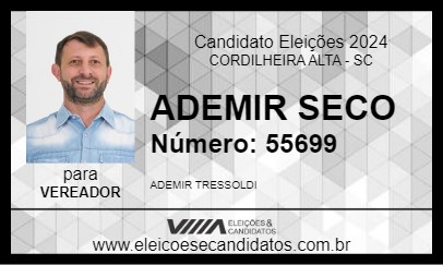 Candidato ADEMIR SECO 2024 - CORDILHEIRA ALTA - Eleições