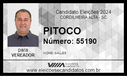 Candidato PITOCO 2024 - CORDILHEIRA ALTA - Eleições