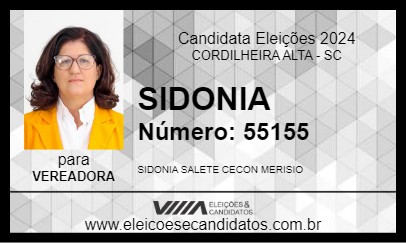 Candidato SIDONIA 2024 - CORDILHEIRA ALTA - Eleições