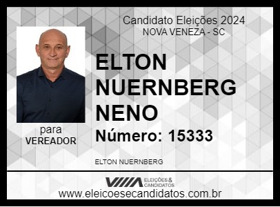 Candidato ELTON NUERNBERG  NENO  2024 - NOVA VENEZA - Eleições