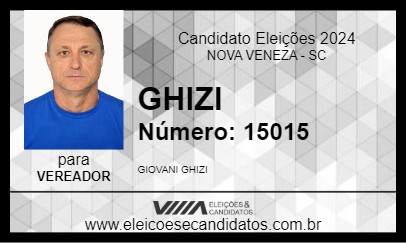 Candidato GHIZI 2024 - NOVA VENEZA - Eleições