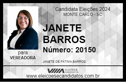 Candidato JANETE BARROS 2024 - MONTE CARLO - Eleições