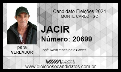 Candidato JACIR 2024 - MONTE CARLO - Eleições