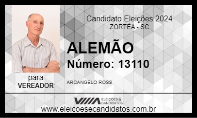 Candidato ALEMÃO 2024 - ZORTÉA - Eleições