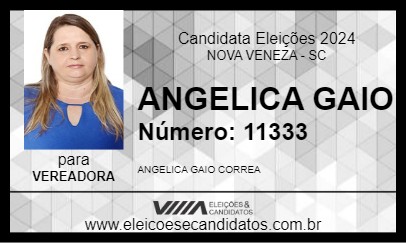 Candidato ANGELICA GAIO 2024 - NOVA VENEZA - Eleições