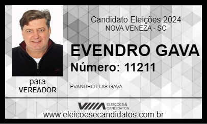 Candidato EVANDRO GAVA 2024 - NOVA VENEZA - Eleições