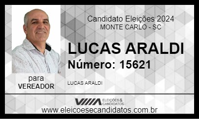 Candidato LUCAS ARALDI 2024 - MONTE CARLO - Eleições