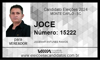 Candidato JOCE 2024 - MONTE CARLO - Eleições