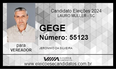 Candidato GEGE 2024 - LAURO MÜLLER - Eleições